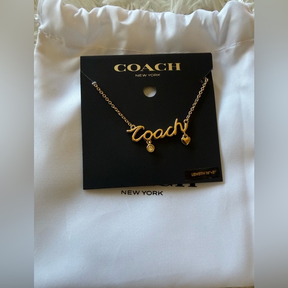 Coach Script Heart Necklace Style No. CAD52 NWT - Picture 3 of 5